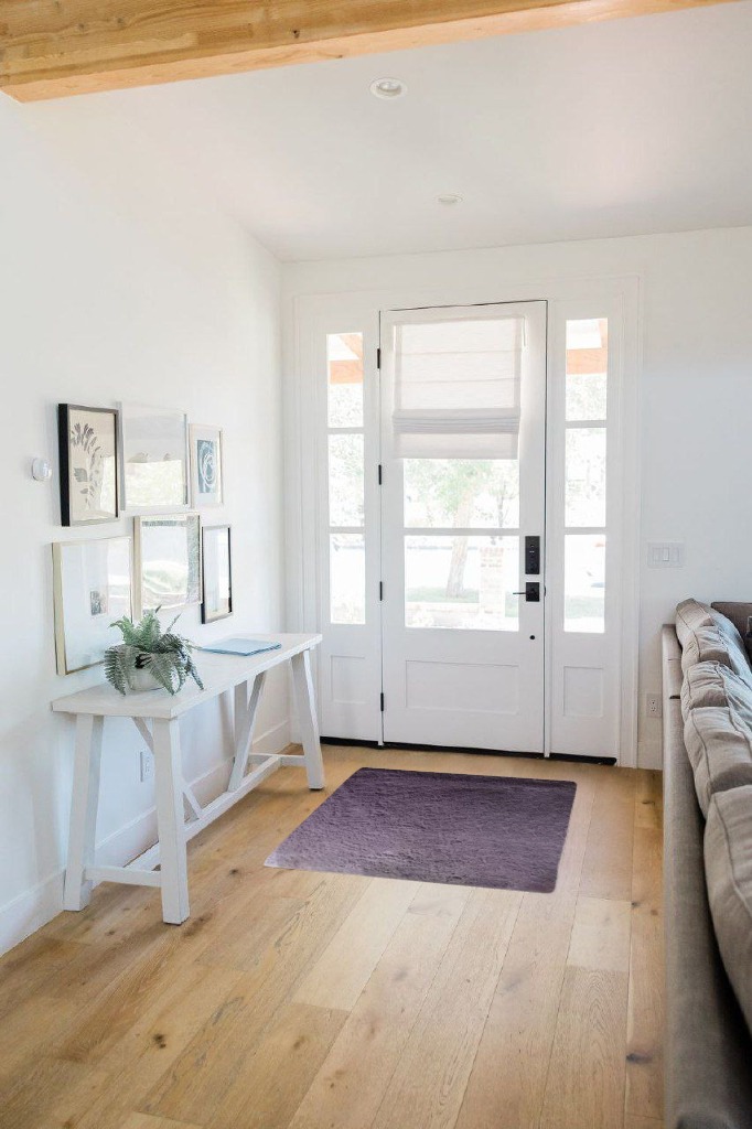 Rug ideas in White Scandinavian Entryway