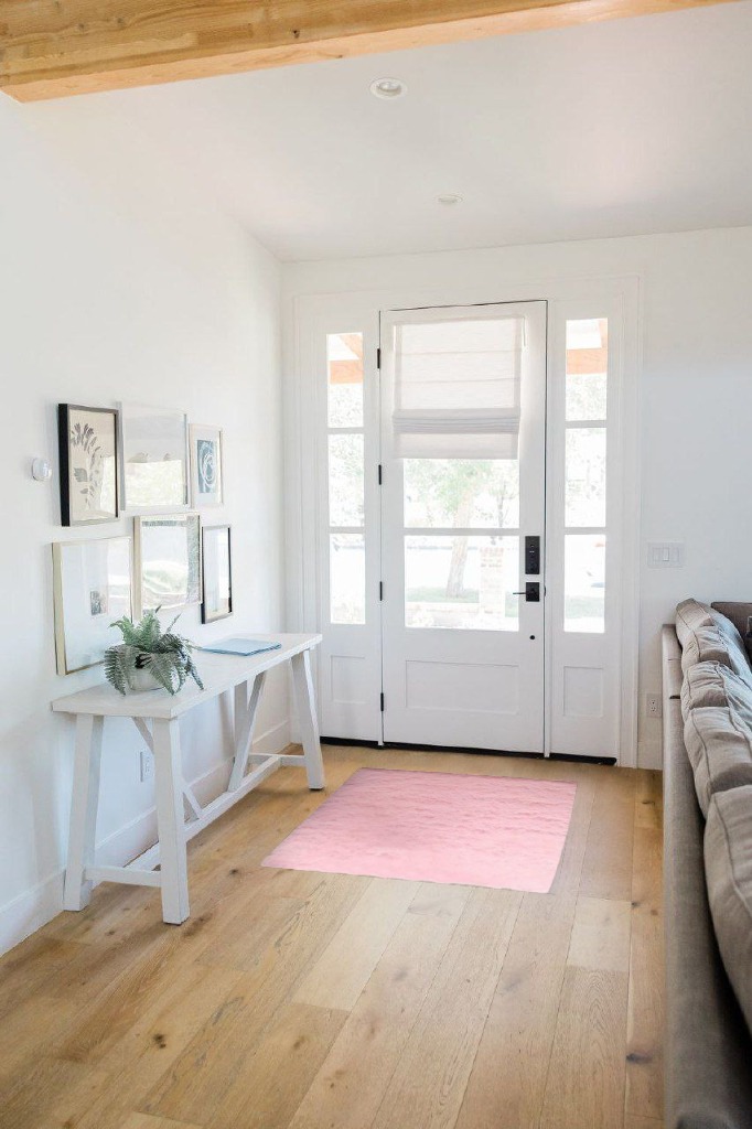 Rug ideas in White Scandinavian Entryway