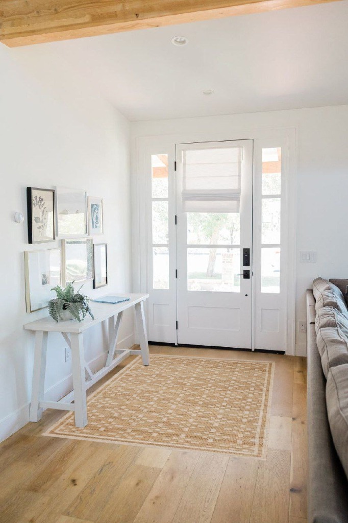 Rug ideas in White Scandinavian Entryway
