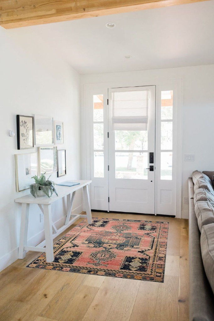 Rug ideas in White Scandinavian Entryway