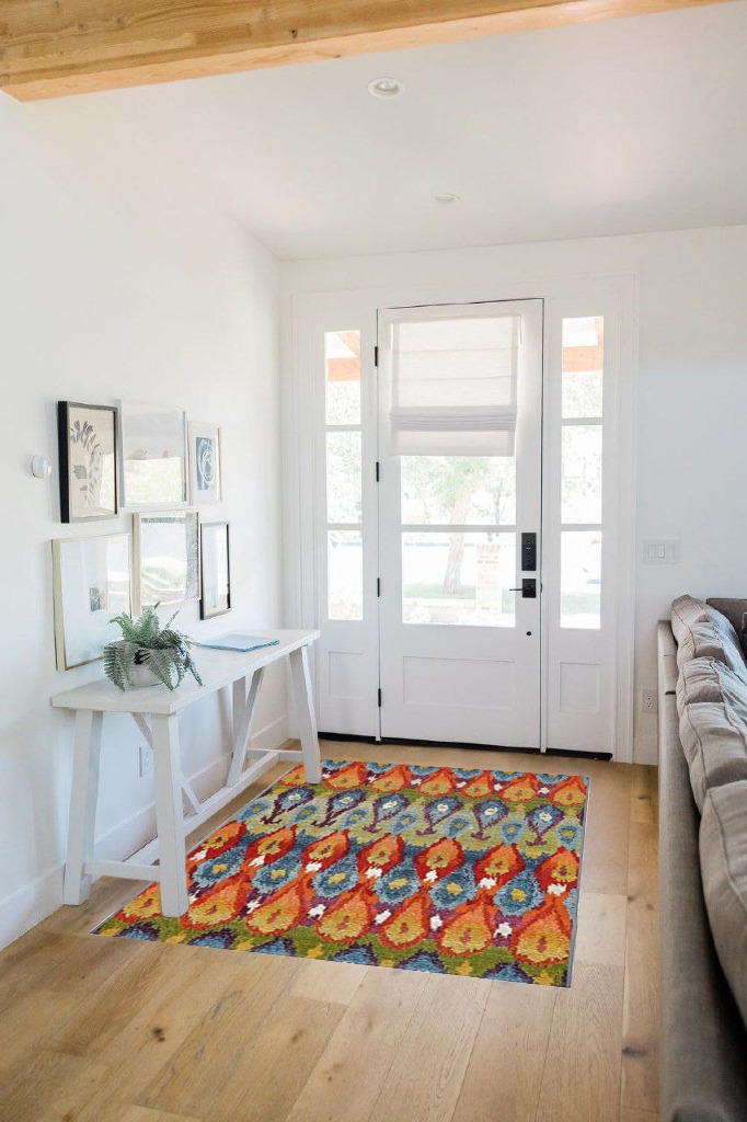 Rug ideas in White Scandinavian Entryway