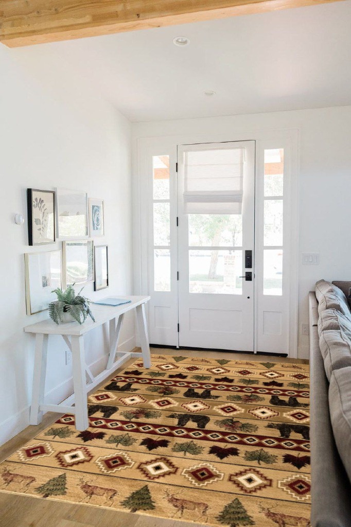 Rug ideas in White Scandinavian Entryway