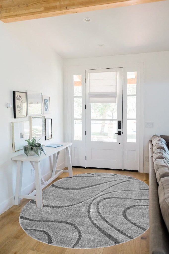 Rug ideas in White Scandinavian Entryway
