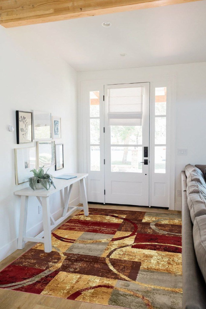 Rug ideas in White Scandinavian Entryway
