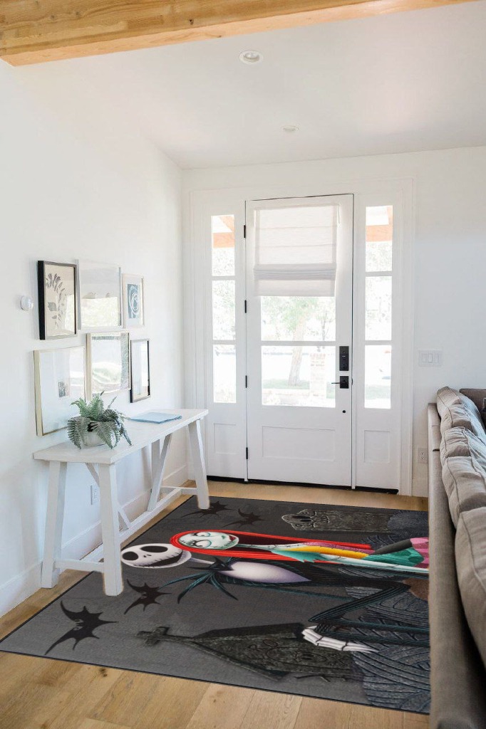 Christmas rug ideas in White Scandinavian Entryway