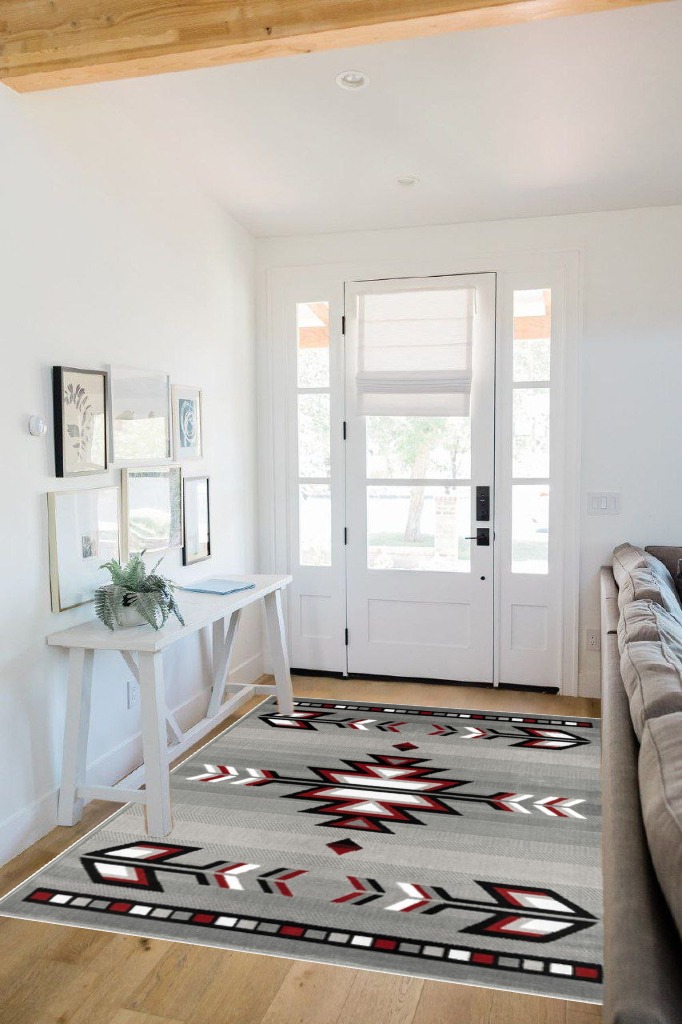 Rug ideas in White Scandinavian Entryway