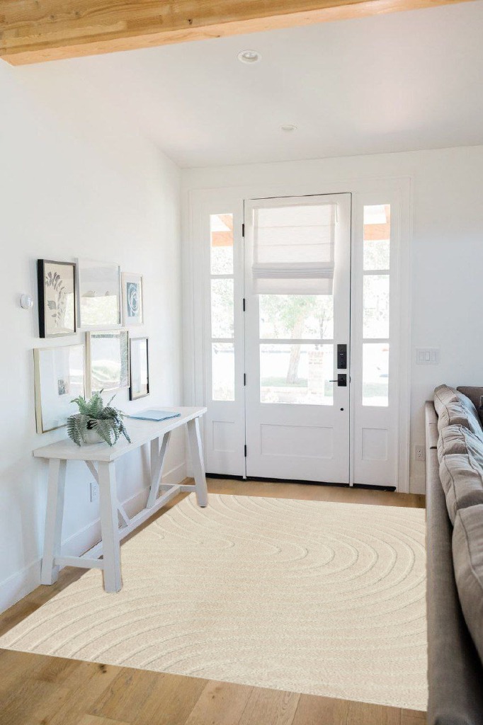 Rug ideas in White Scandinavian Entryway