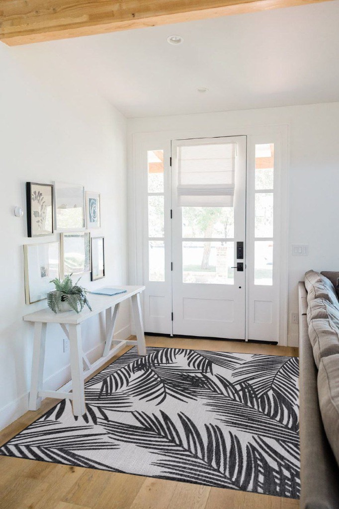 Rug ideas in White Scandinavian Entryway