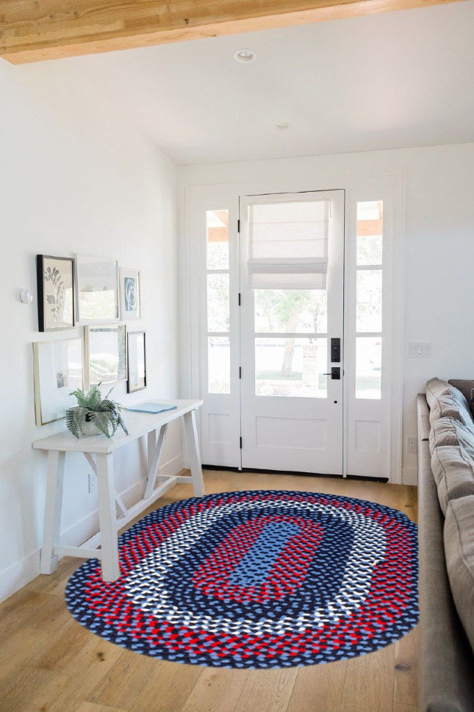 Rug ideas in White Scandinavian Entryway