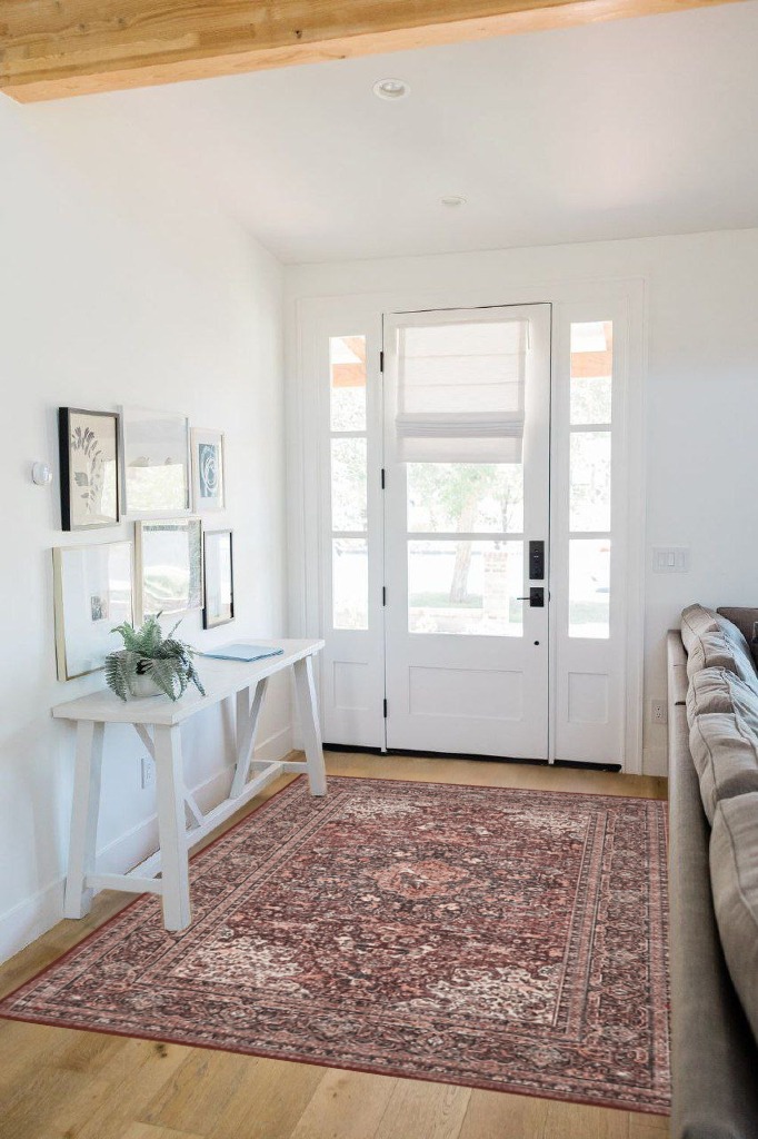 Rug ideas in White Scandinavian Entryway