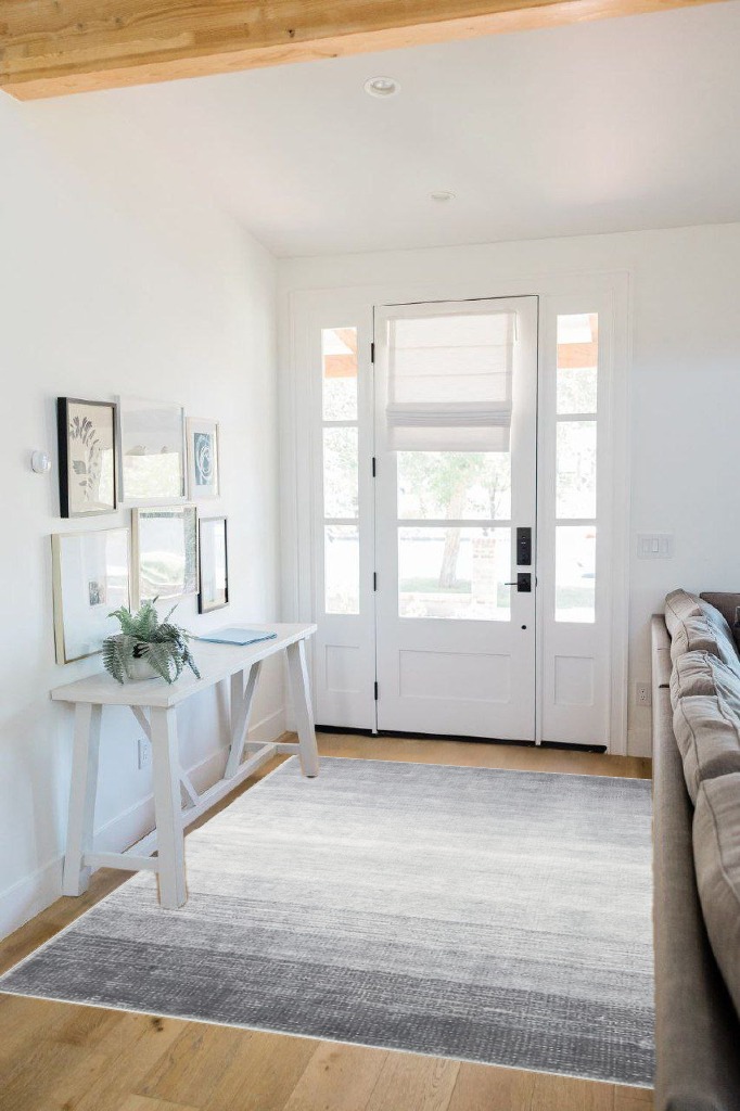 Rug ideas in White Scandinavian Entryway