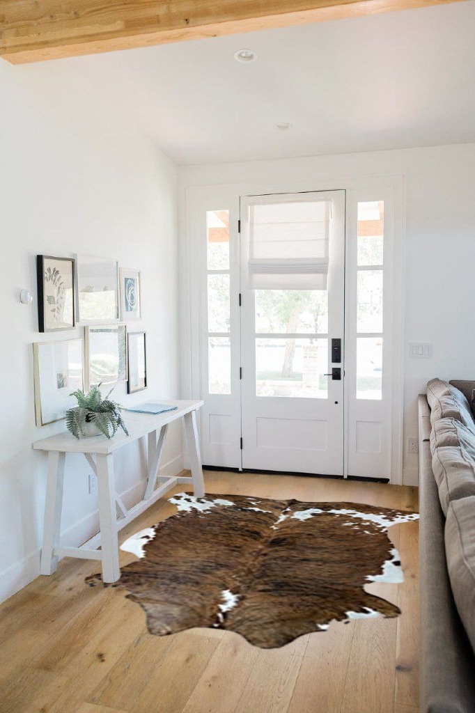 Bear rug ideas in White Scandinavian Entryway