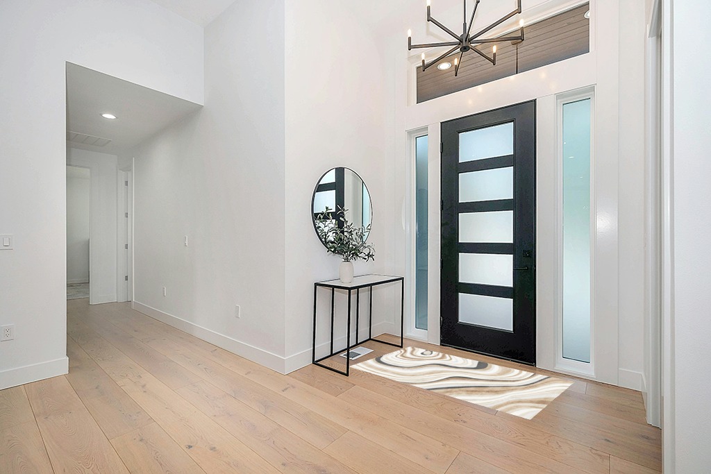 Modern area rug ideas in Modern White Entryway