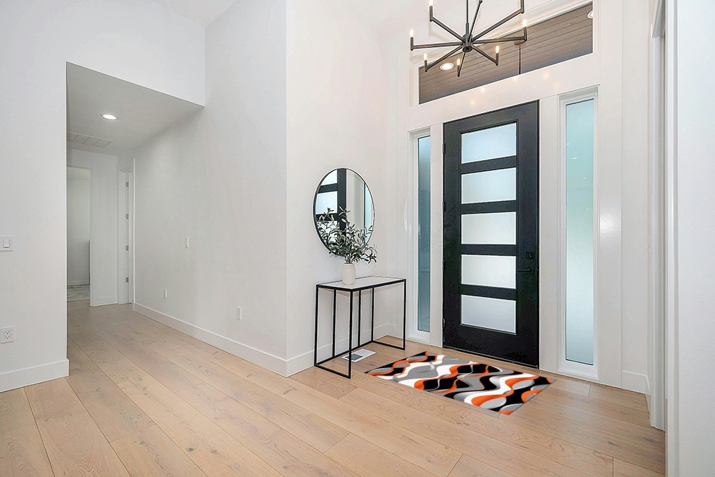 Rug ideas in Modern White Entryway