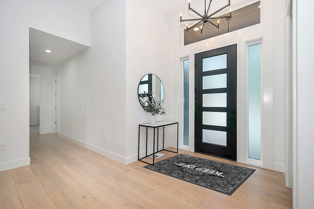 Rug ideas in Modern White Entryway