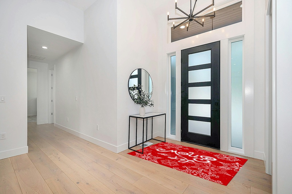 Entryway rug ideas in Modern White Entryway