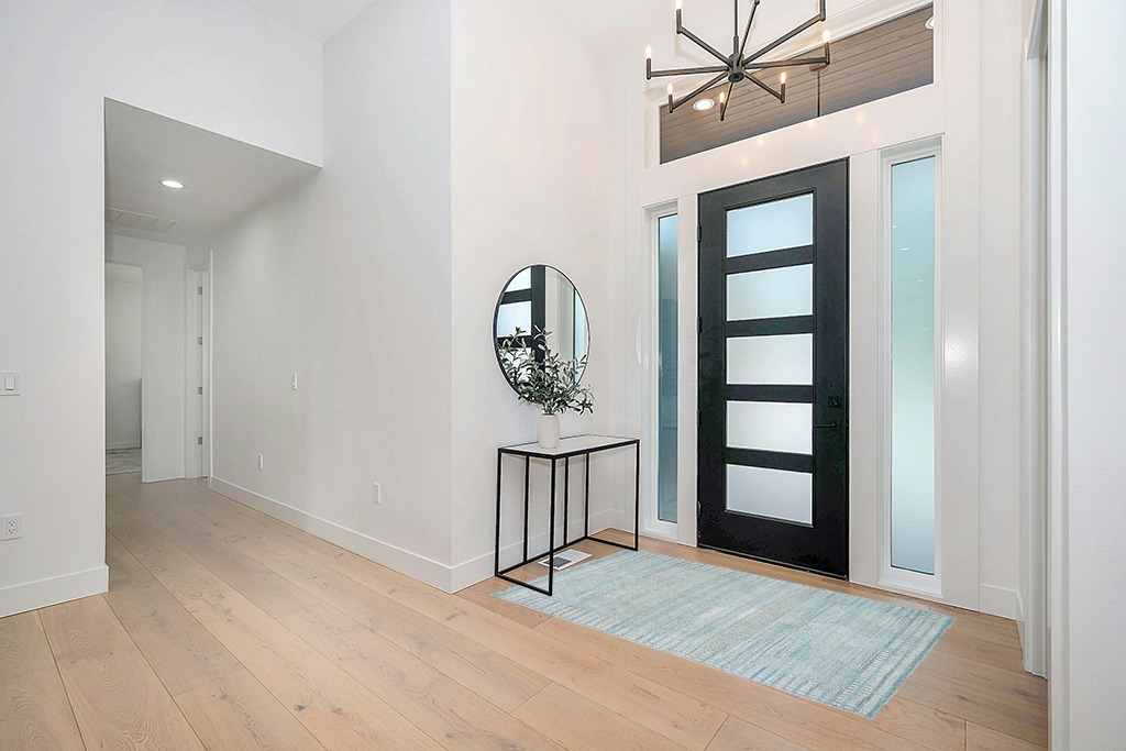 Rug ideas in Modern White Entryway
