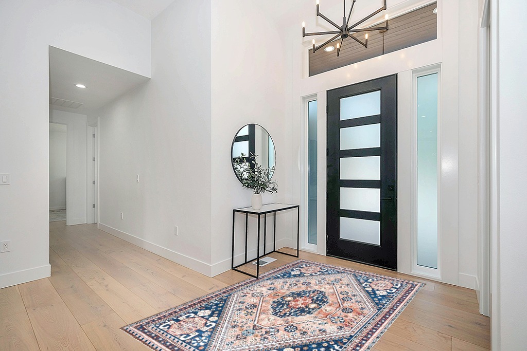 Entryway rug ideas washable in Modern White Entryway