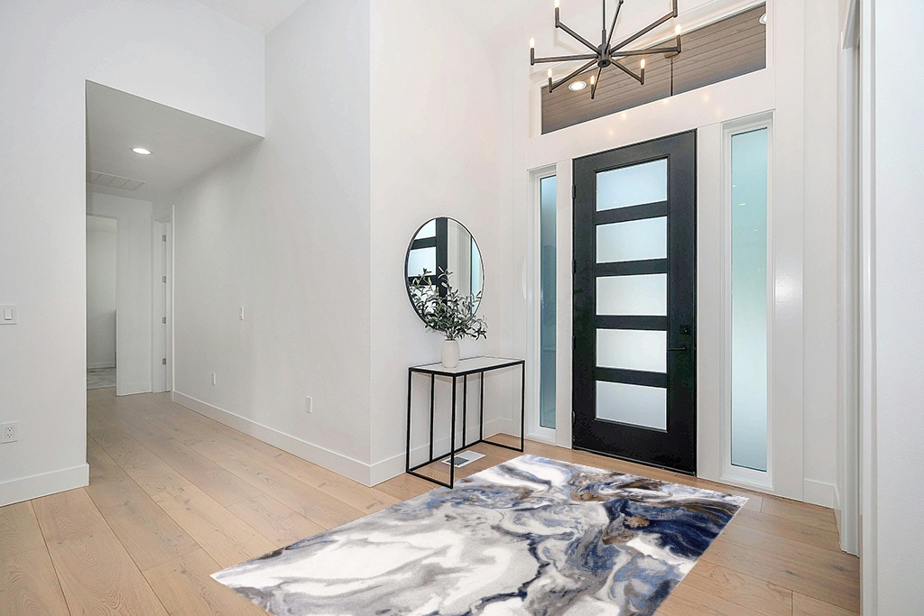 Modern area rug ideas in Modern White Entryway