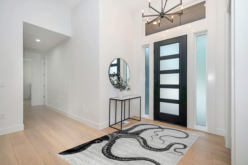 nuLOOM Adrienne Octopus Area Rug, 5x8, Grey in Modern White Entryway