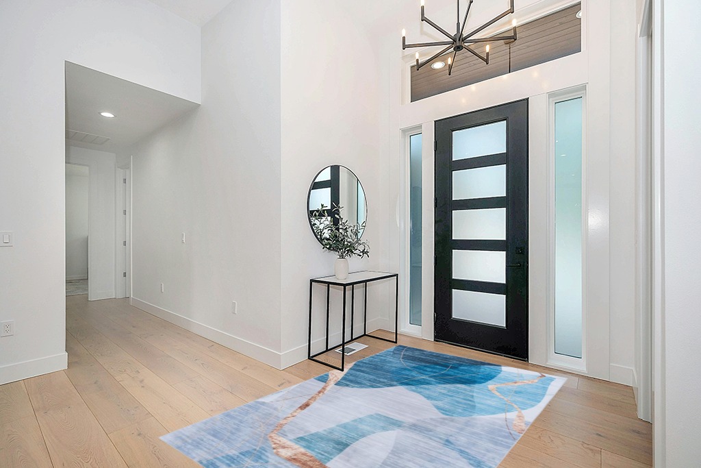 Modern area rug ideas in Modern White Entryway