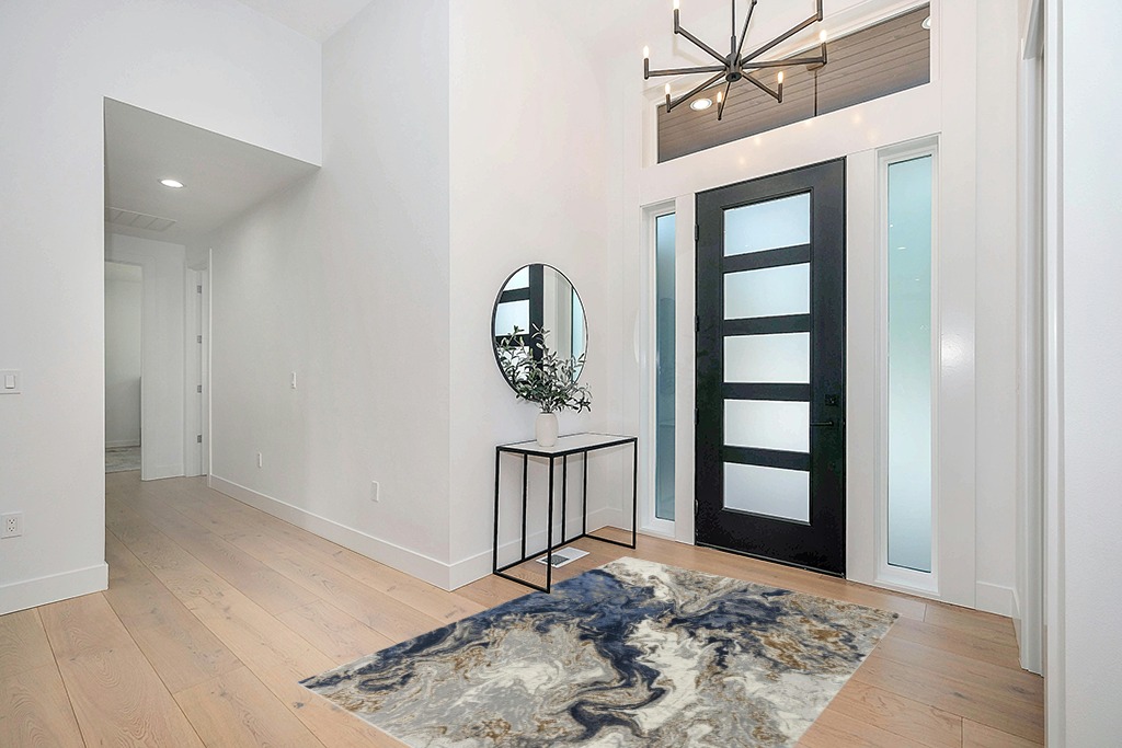 Rug ideas in Modern White Entryway