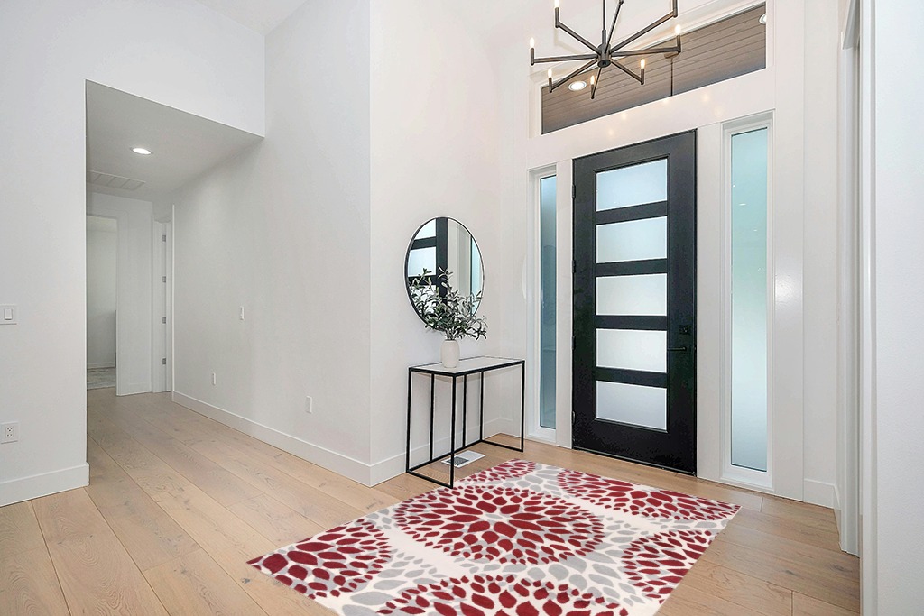 Christmas rug ideas in Modern White Entryway