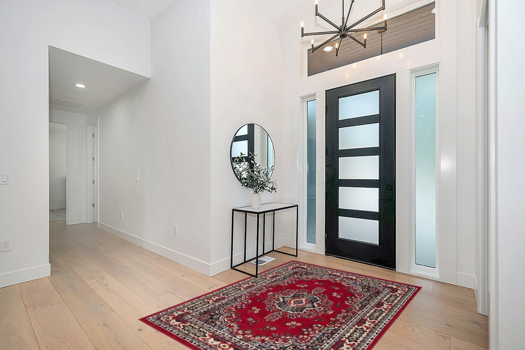 Christmas rug ideas in Modern White Entryway