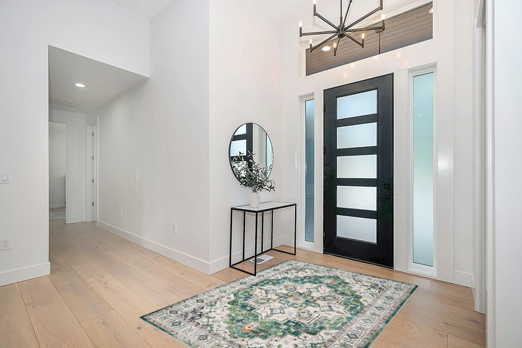 Christmas rug ideas in Modern White Entryway