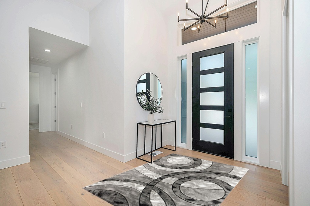 Rug ideas in Modern White Entryway