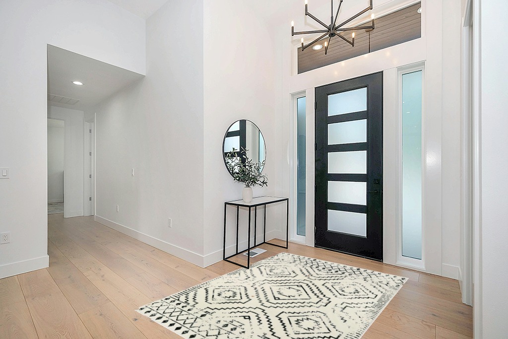Entryway rug ideas washable in Modern White Entryway