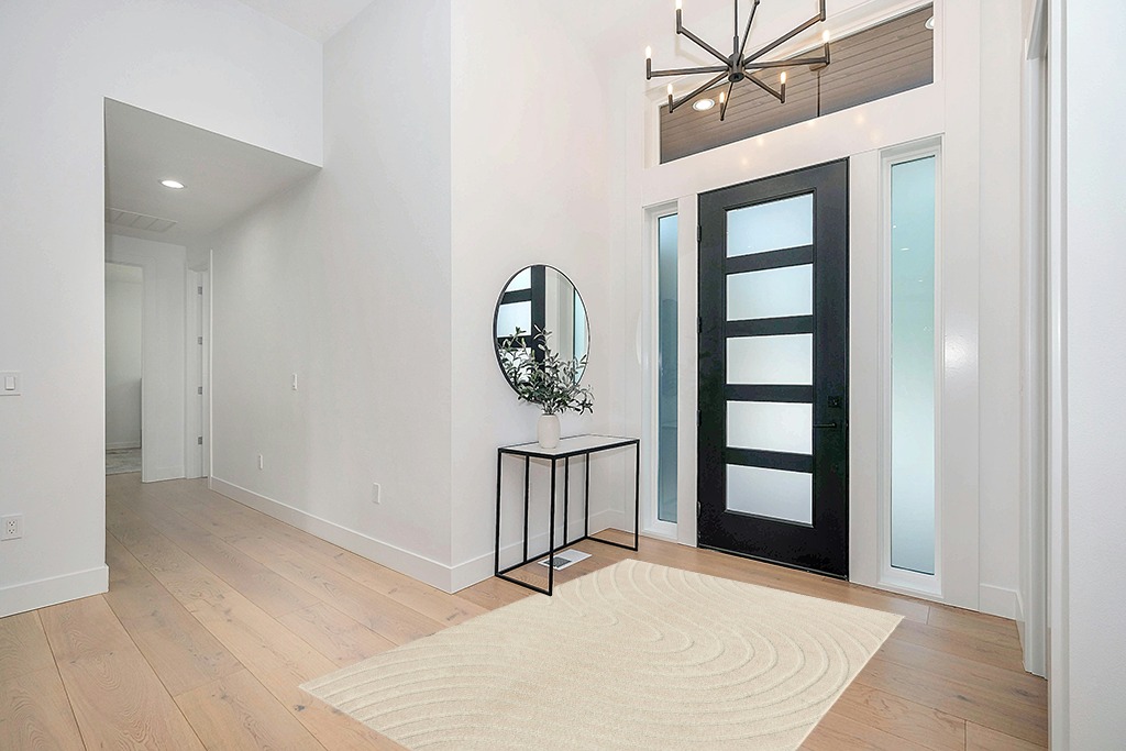 LUXE WEAVERS Modern Geometric Wave Cream 5x7 Area Rug in Modern White Entryway