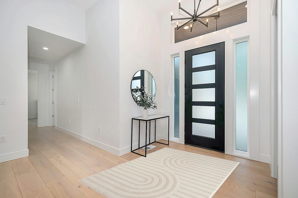 LUXE WEAVERS Modern Geometric Cream 5x7 Area Rug, High Low Texture Carpet in Modern White Entryway