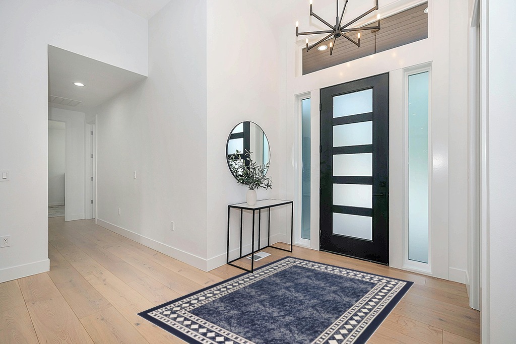 Modern area rug ideas in Modern White Entryway