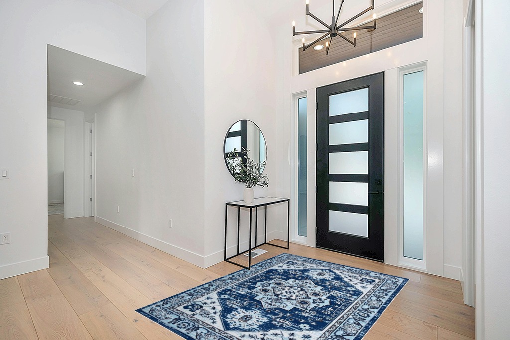 Rug ideas in Modern White Entryway