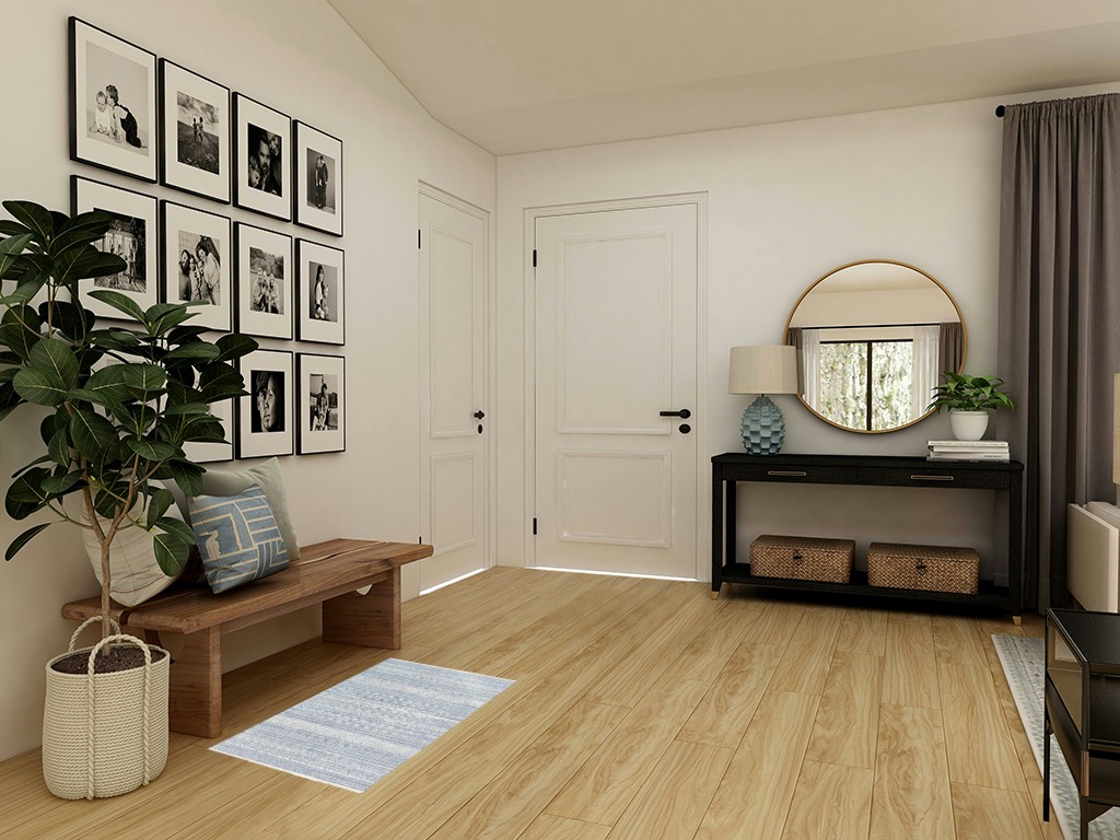 Modern area rug ideas in Transitional Minimalistic Entryway