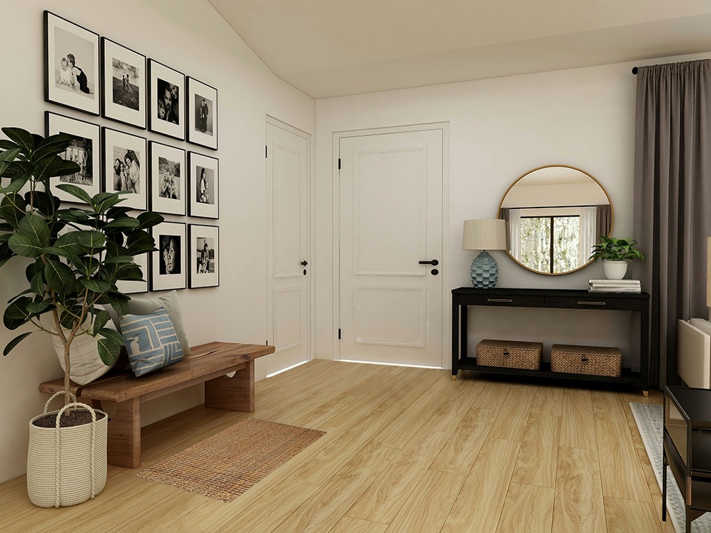 Jute rug decorating ideas in Transitional Minimalistic Entryway