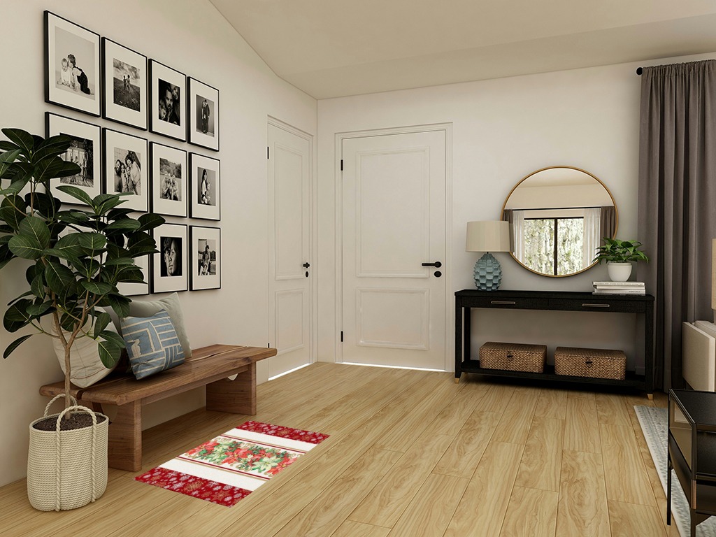 Christmas rug ideas in Transitional Minimalistic Entryway