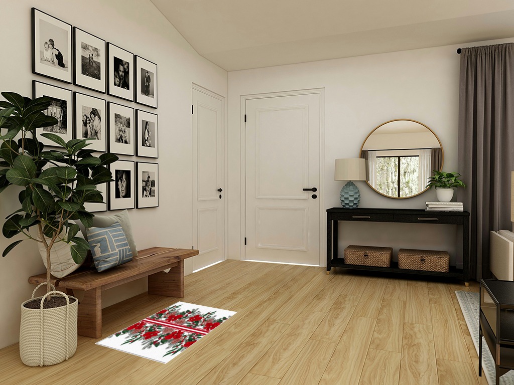 Round entryway rug ideas in Transitional Minimalistic Entryway
