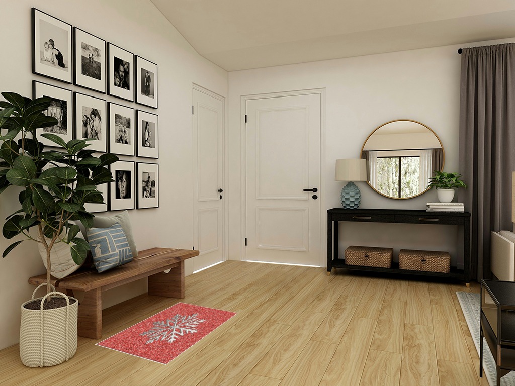 Christmas rug ideas in Transitional Minimalistic Entryway