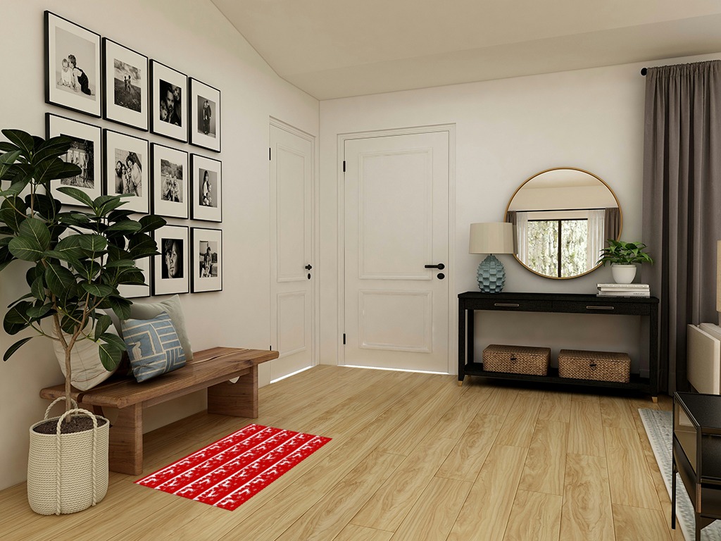 Round entryway rug ideas in Transitional Minimalistic Entryway