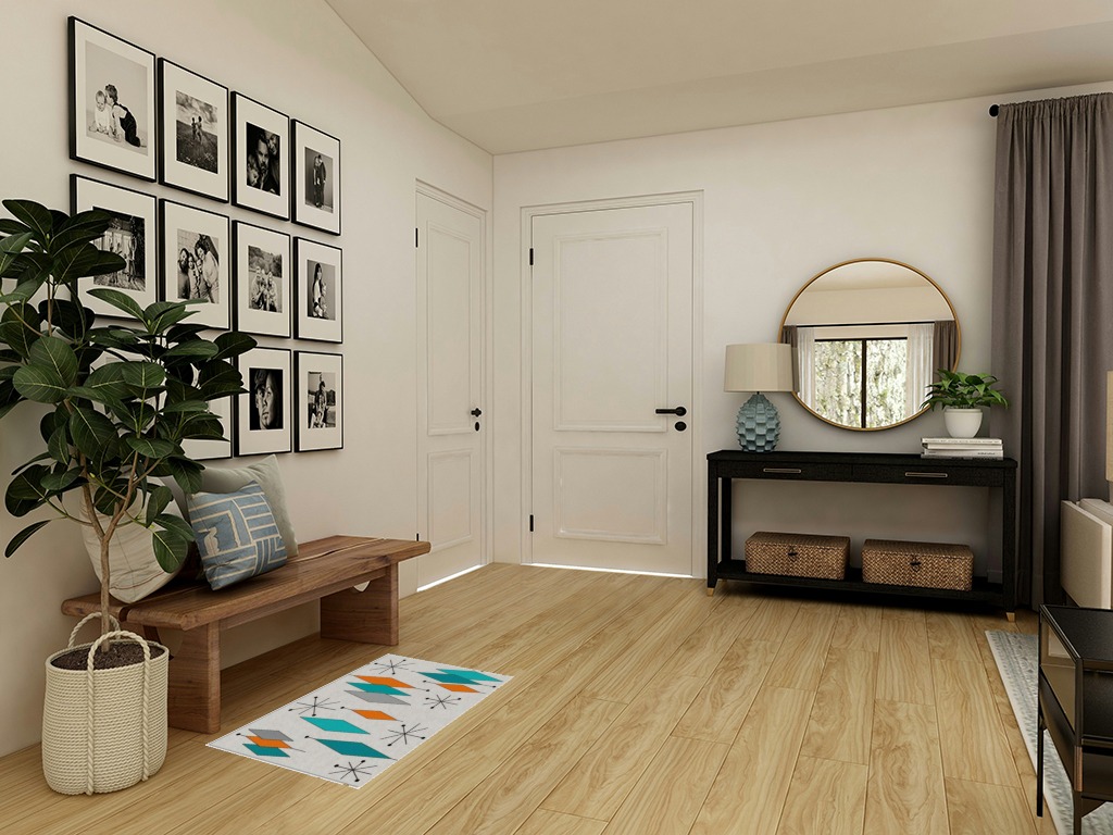 Modern area rug ideas in Transitional Minimalistic Entryway