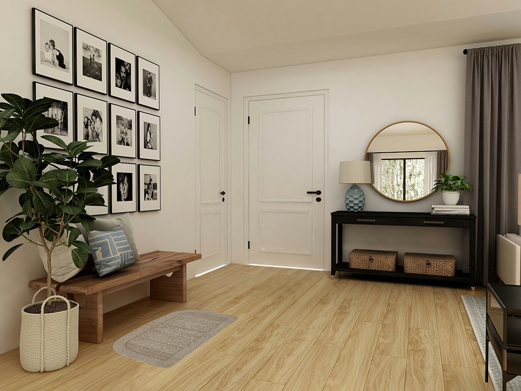 Entryway rug ideas washable in Transitional Minimalistic Entryway
