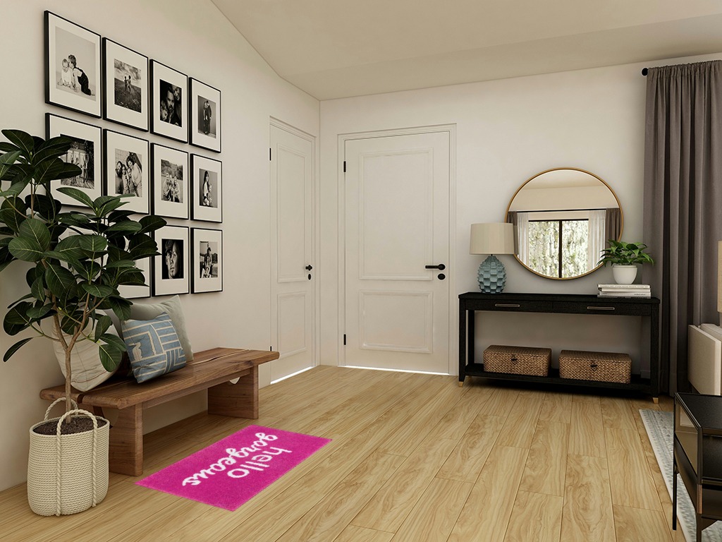 Nymphia Pink Bathroom Rugs Hello Gorgeous Bath Mat for Bathroom Non Slip Soft Microfiber Cute Bath Rug Preppy Bathroom Decor, 20x32 Inch, Hot Pink in Transitional Minimalistic Entryway