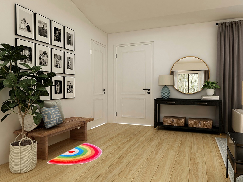 FWEHIO Cute Rainbow Bathroom Rugs Non-Slip Washable Absorbent Plush Microfiber Floor Doormats Bath Mat Super Soft for Entrance Decoration Indoor Water Absorption (40 * 80cm, Rainbow Sugar) in Transitional Minimalistic Entryway
