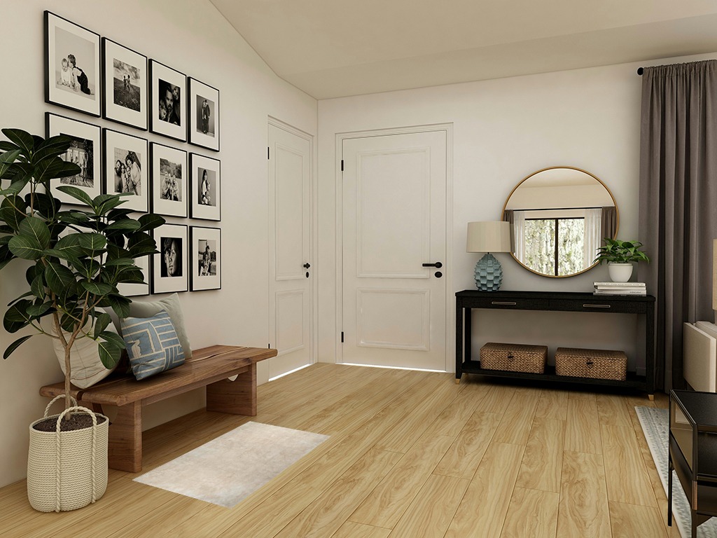 Round entryway rug ideas in Transitional Minimalistic Entryway