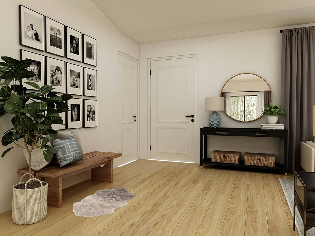 Bloomingville Grey & Off White Dip Dye Tibetan Lamb Fur Rug in Transitional Minimalistic Entryway