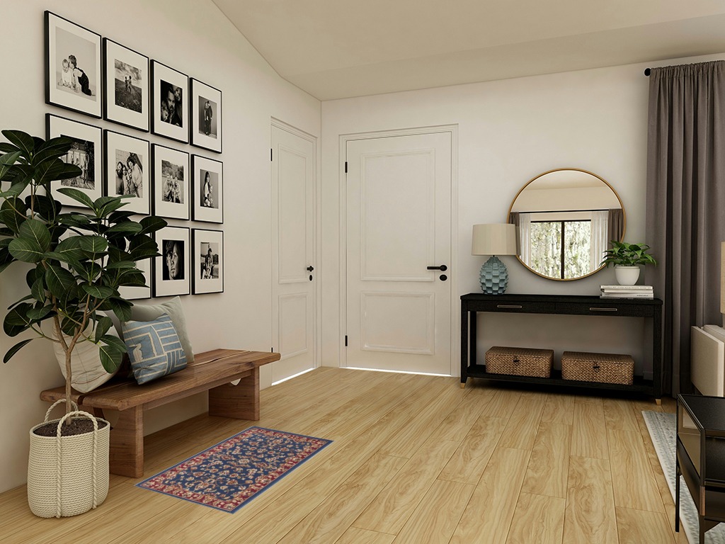 Oriental rug decorating ideas in Transitional Minimalistic Entryway