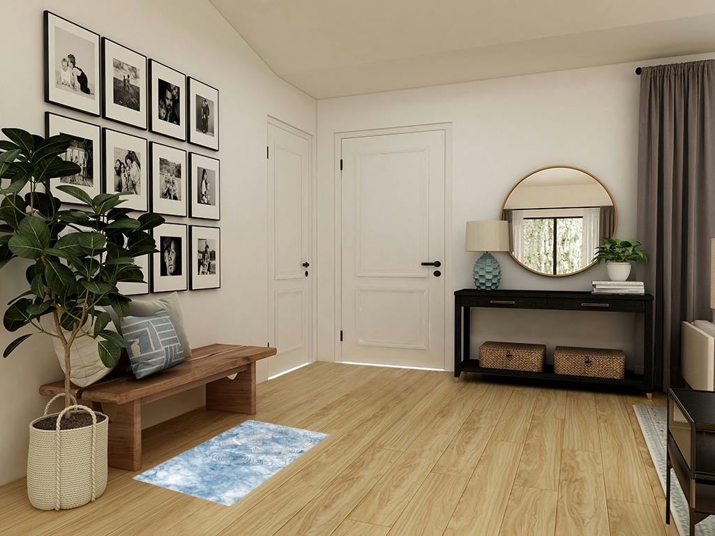 Boho rug ideas in Transitional Minimalistic Entryway