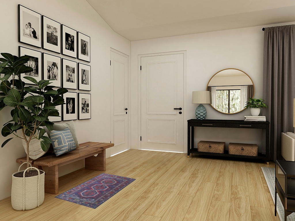 Boho rug ideas in Transitional Minimalistic Entryway